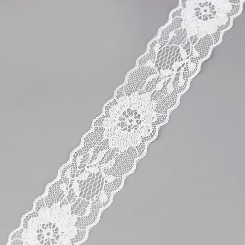 Wedding decor Flower Motif White Lace Ribbon