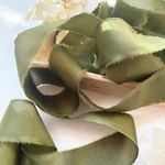 Olive green Classic Silk Ribbon