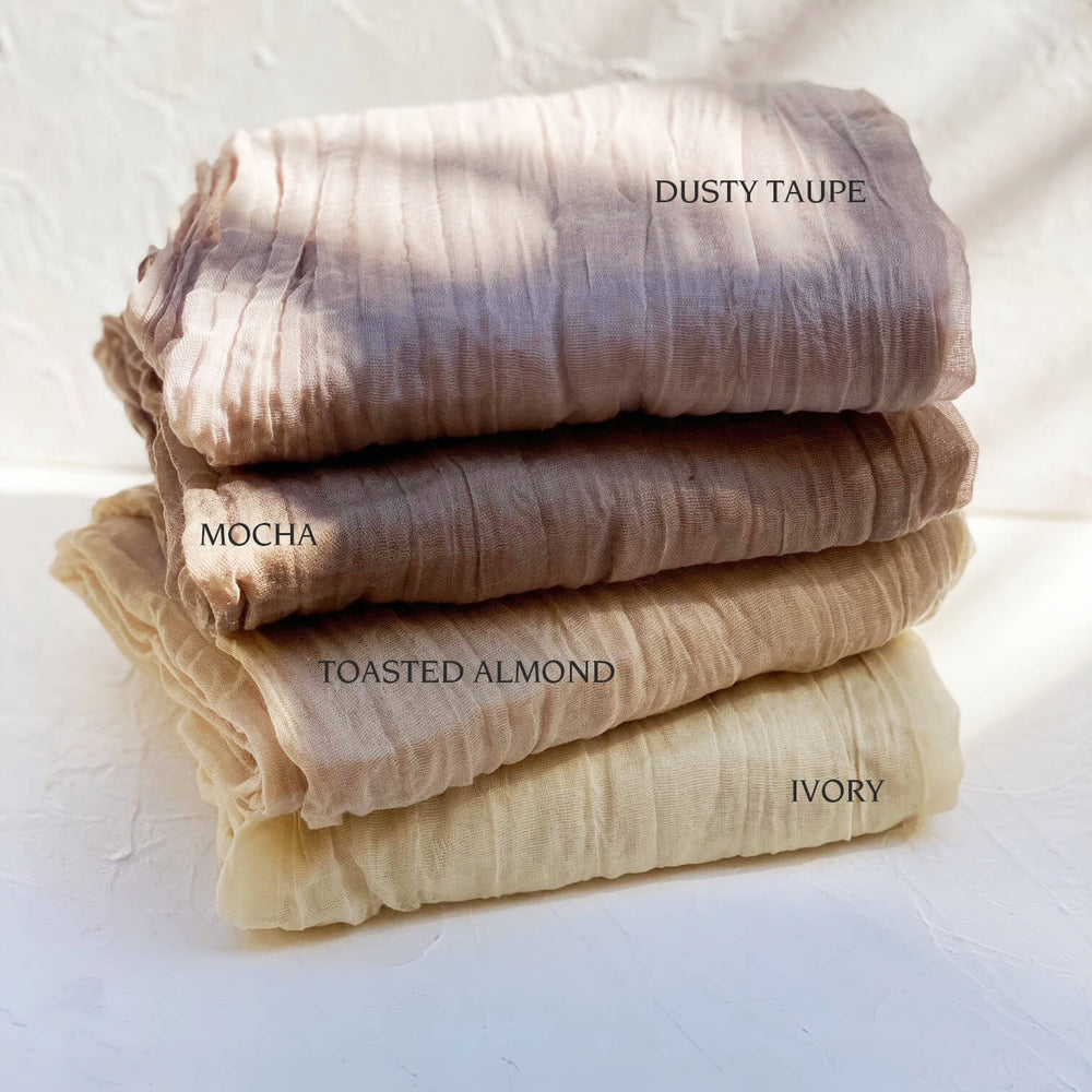 Dusty Taupe Cheesecloth Table Runner