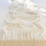 Natural White Cheesecloth Table Runner