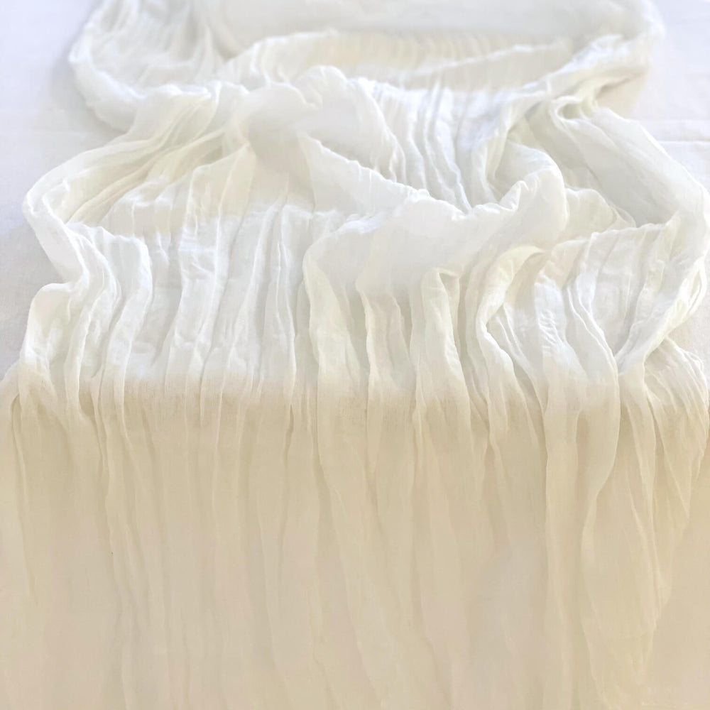 Natural White Cheesecloth Table Runner