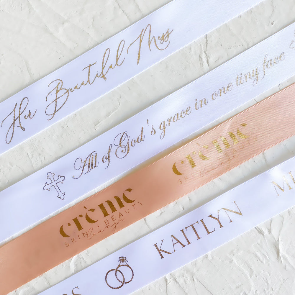 Custom Logo Ribbon with Multi Color Print and Two Color Print