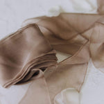 Mocha Rose Crinkle Chiffon Ribbon|3m - Silk Ribbon