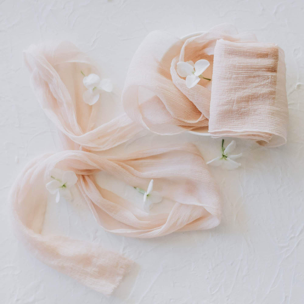 Rose Sombre Crinkle Chiffon Ribbon|3m - 4cm - Silk Ribbon