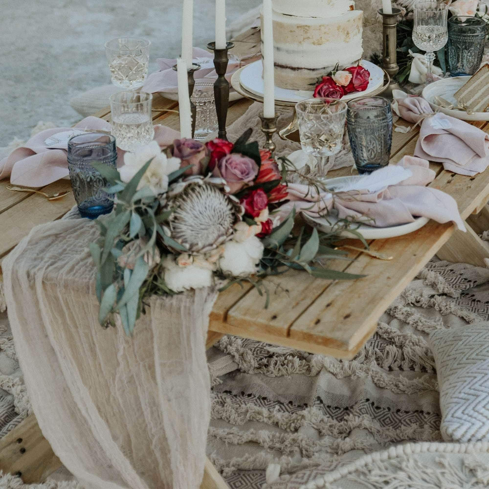 Soft Sand Cheesecloth/Muslin Runner - Table