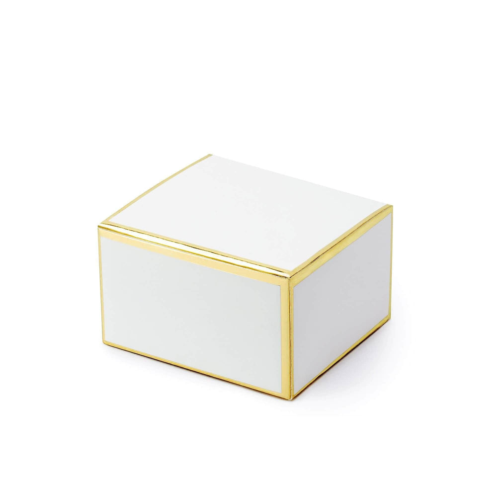 Classic Gold & White Favour Box | 10Pk