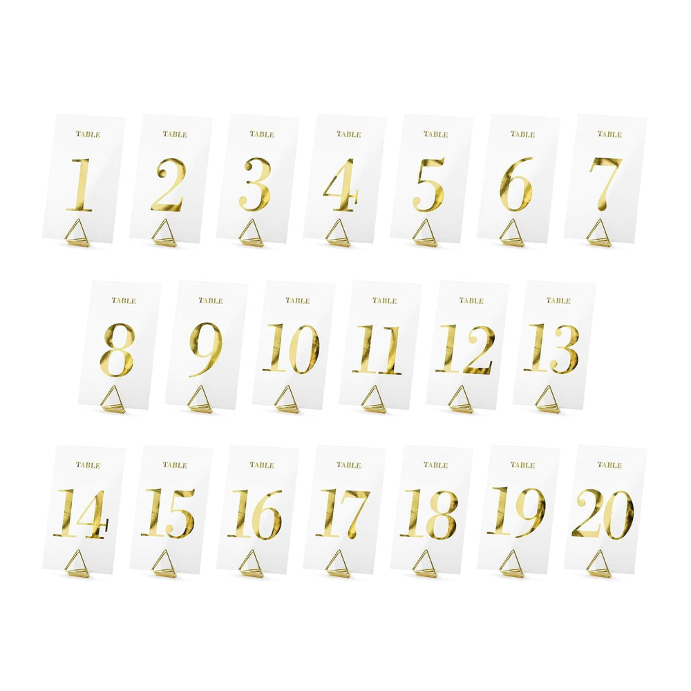 Gold Table Numbers | 20pk - Sign