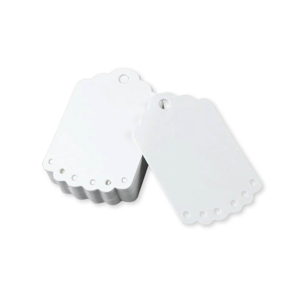 White Scalloped Gift Tags | 25pk - Paperie