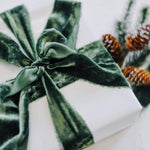 Spruce Green Silk Velvet Ribbon