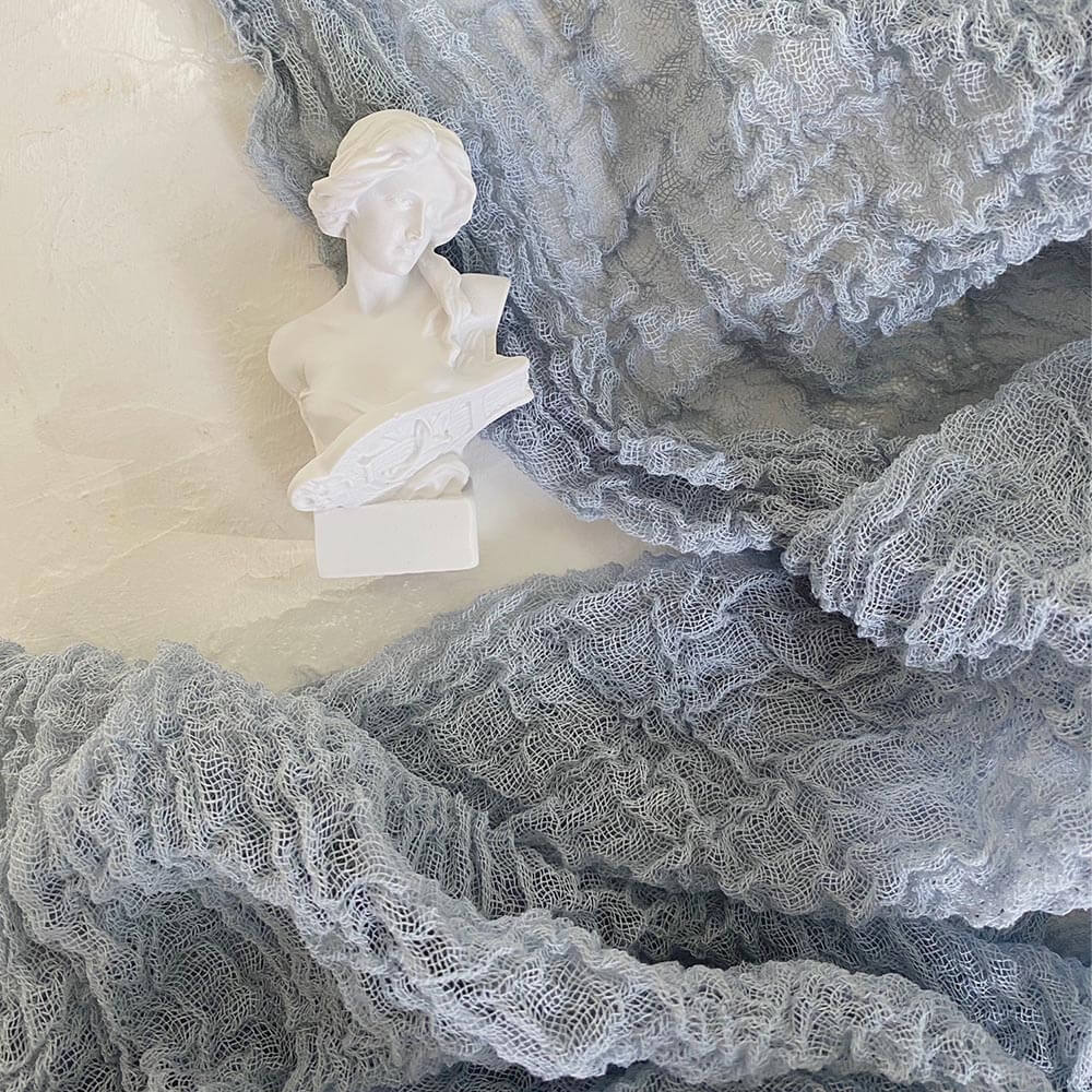 Dusty Blue Cheesecloth Runner | 4m • Table Runners • Wedding decor