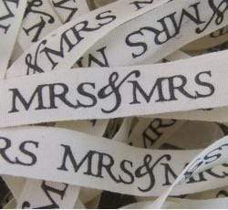 Mrs and Mrs Printed Cotton Ribbons