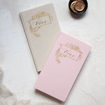 Linen Vow Books - Blush & Beige • Wedding Stationery • decor