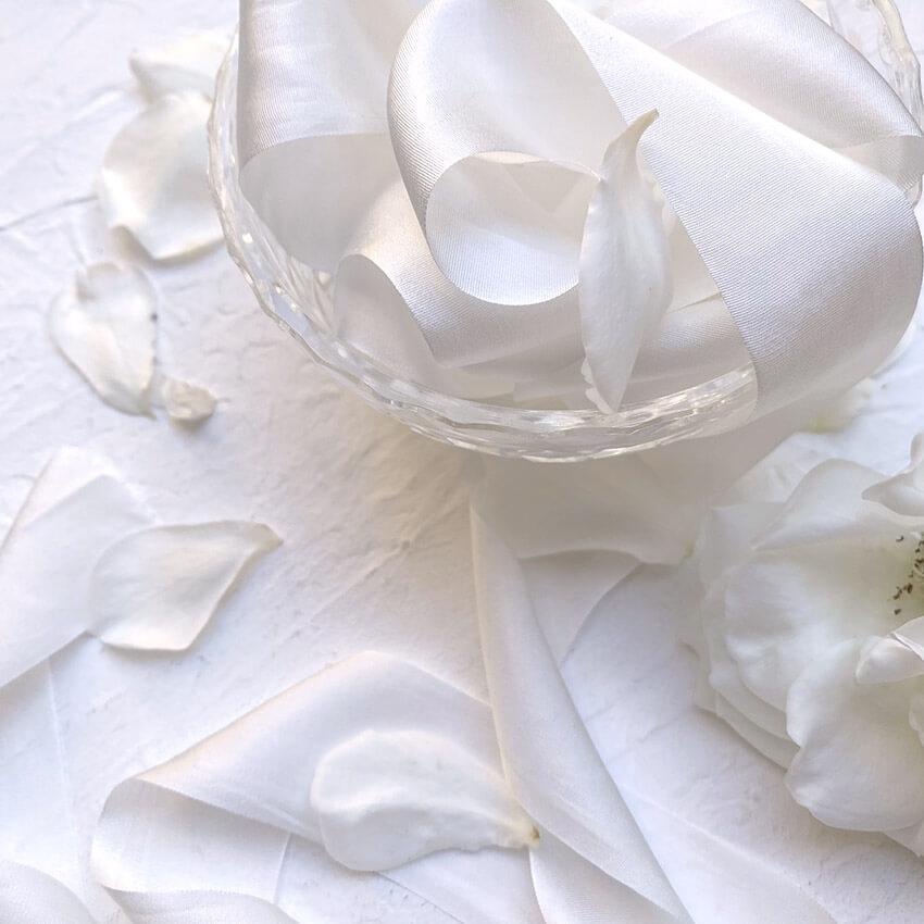 Bridal White Neat Edge Silk Ribbon | 2.5m