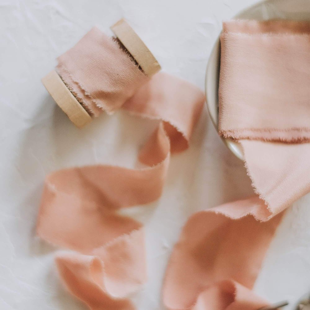 Desert Clay Crepe Silk Ribbon - 5cm