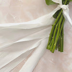 Bridal White Silk Ribbon Bouquet Wrap