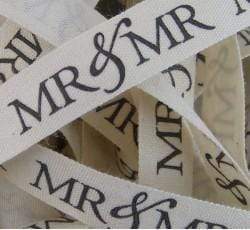 Mr and Mr Printed Cotton Ribbons