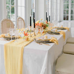 Ivory Cream Cheesecloth Table Runner