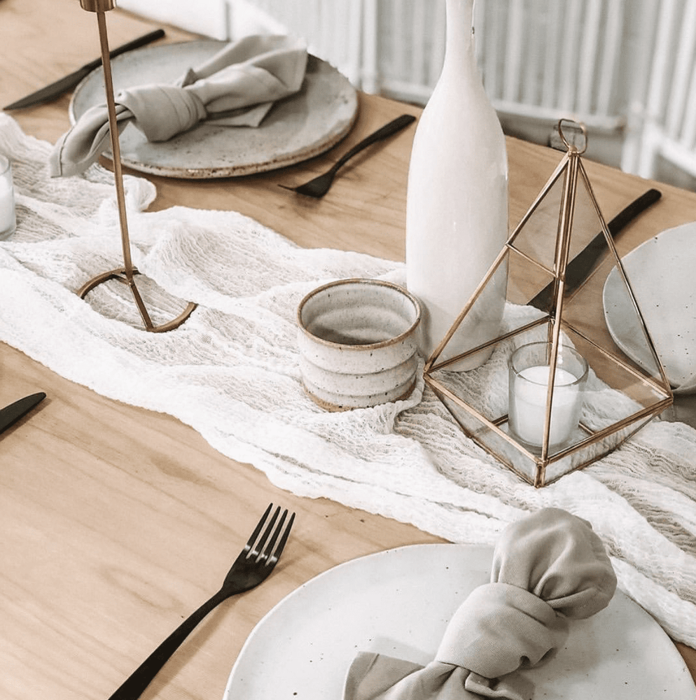 Ivory Cream Cheesecloth Table Runner