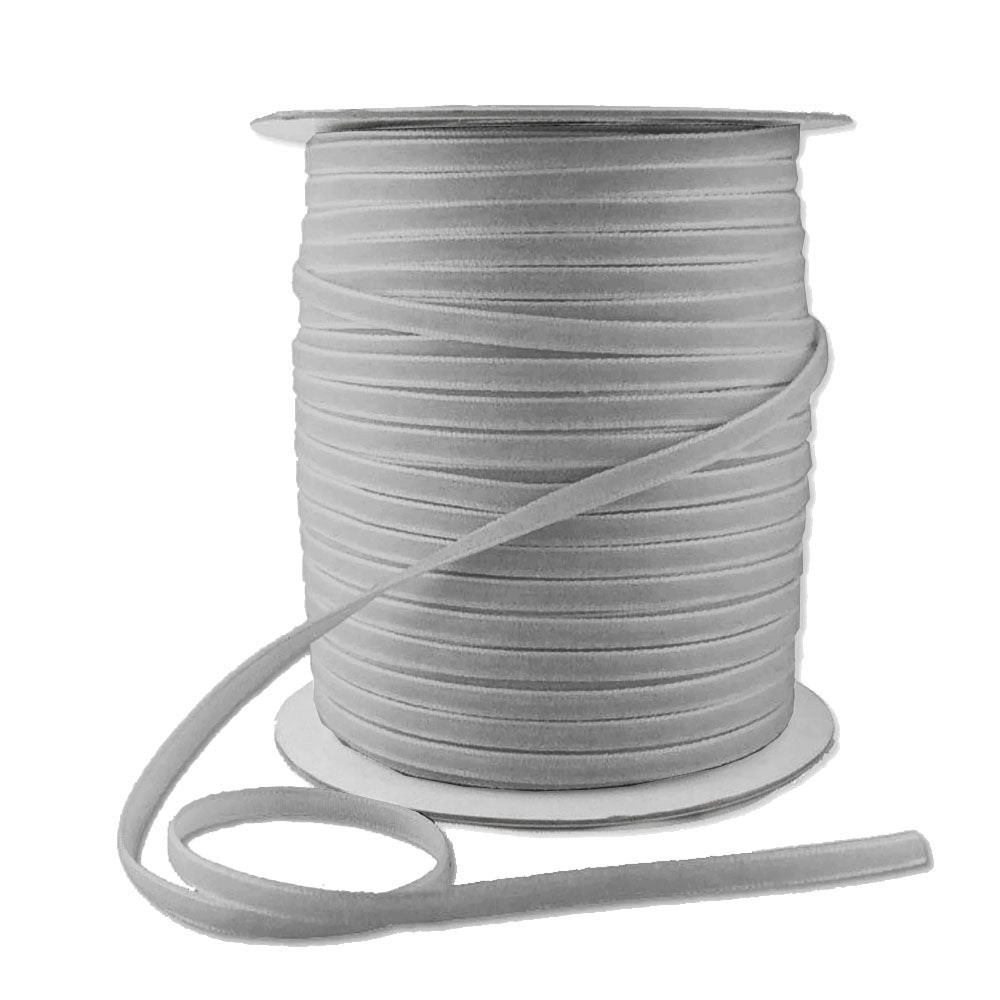 3mm Silvery Grey Velvet Ribbon | 10m