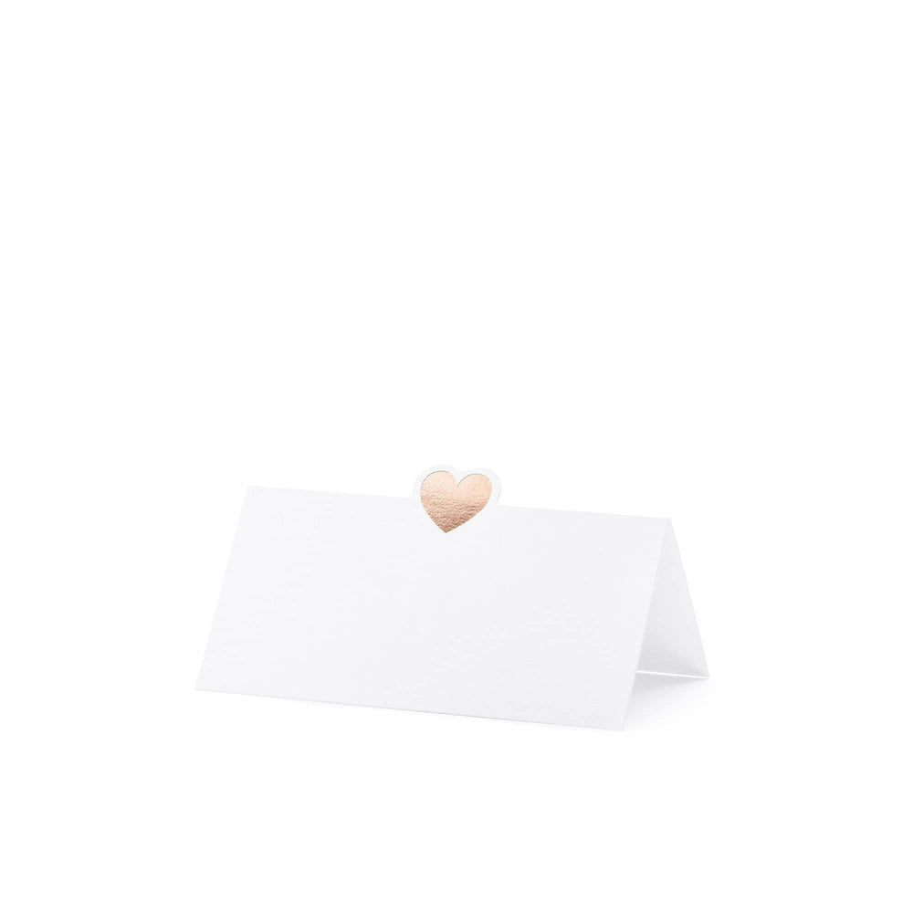 Rose gold heart Place Cards | 10Pk