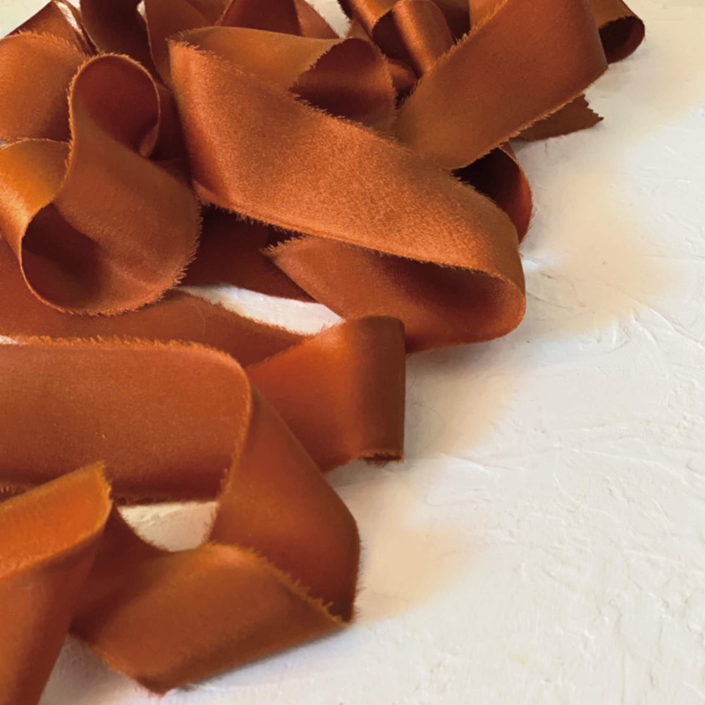 Rust Silk Satin Ribbon - Approx 4cm