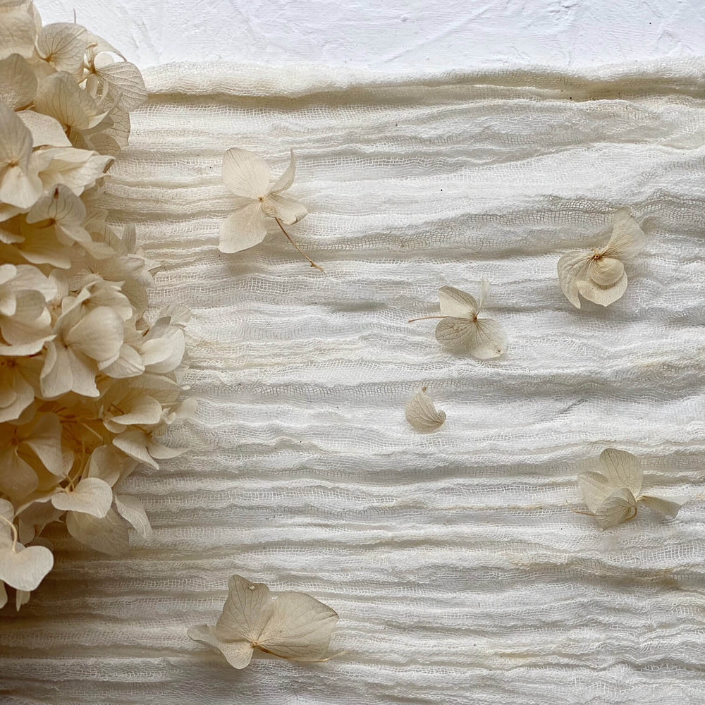 Ivory Cheesecloth Gauze Table Runner | 3.5m